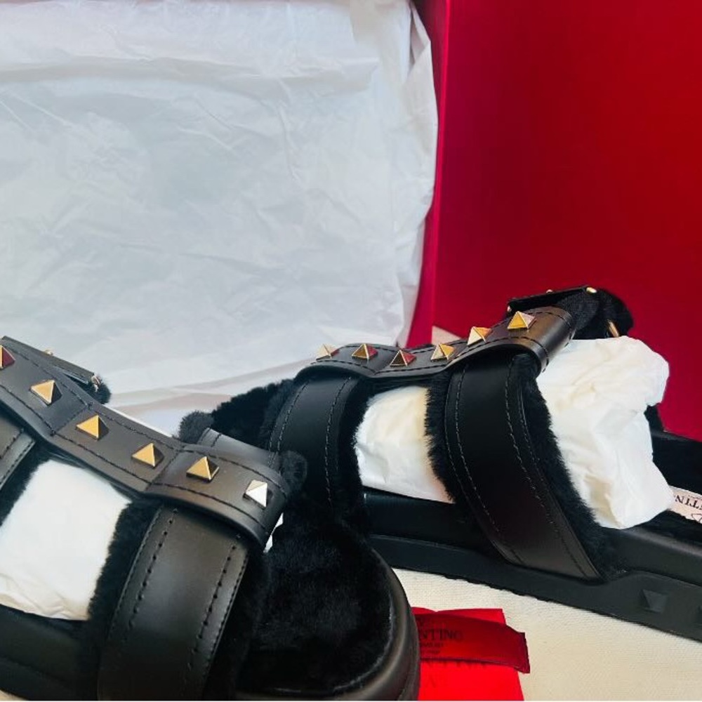 Black Studded Sandals